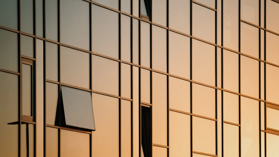Modern office facade windows