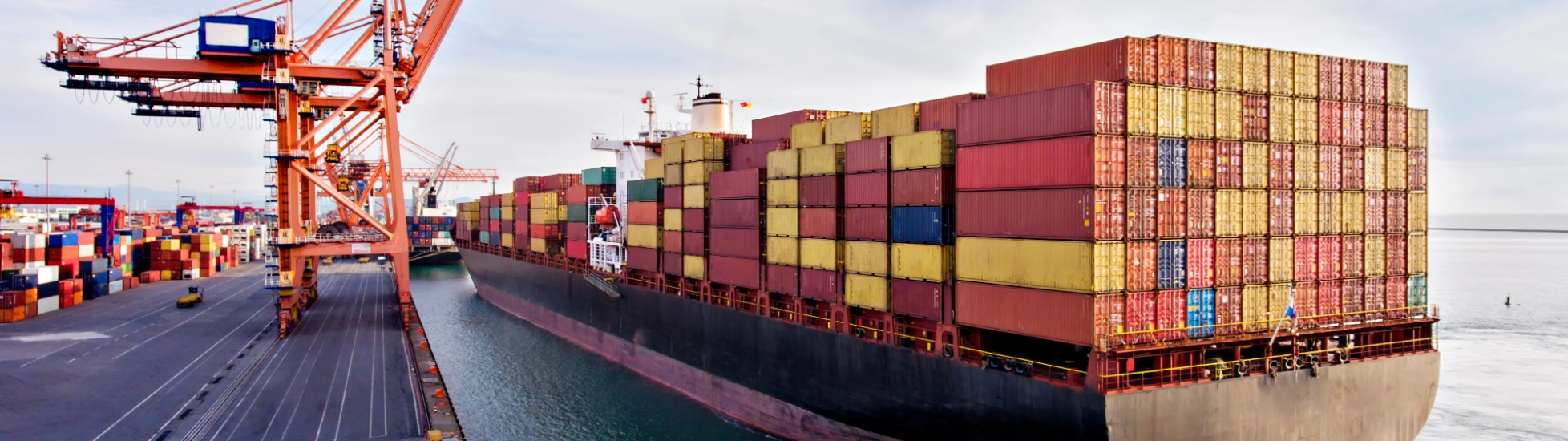 Shipping container at dockside