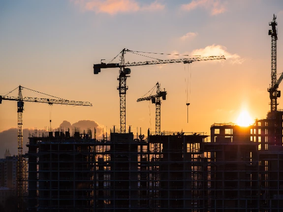infrastructure development construction sunset