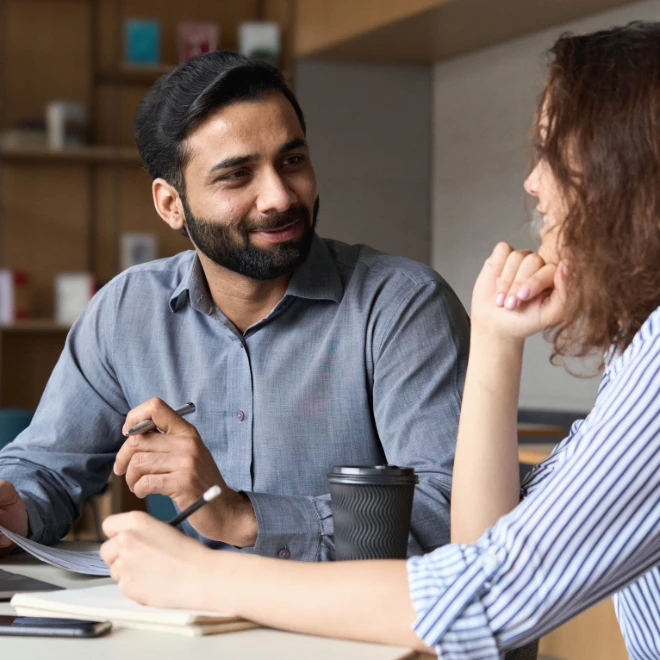 Interview Happy Smiling Indian Hr Manager