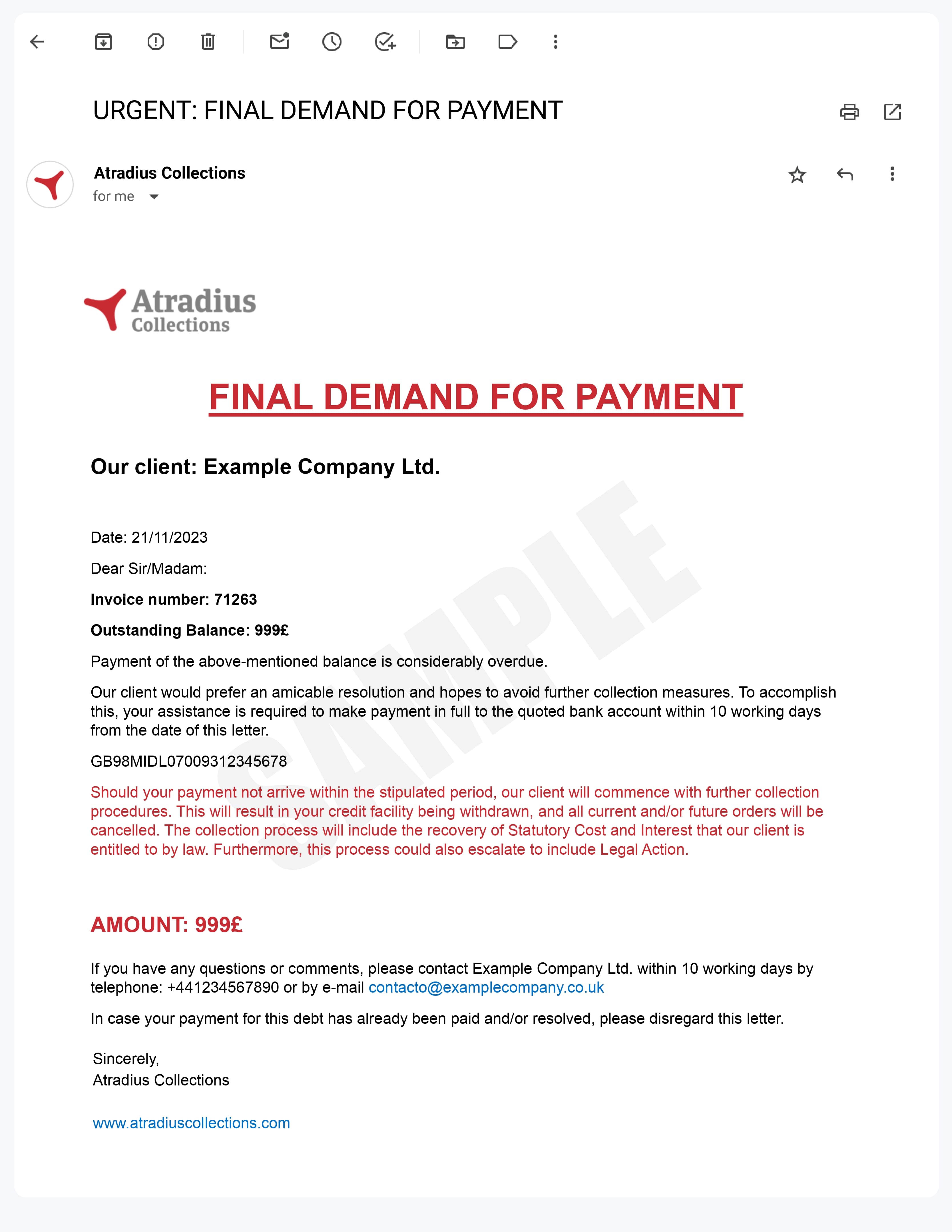 Professional Billing Invoice Letter Template