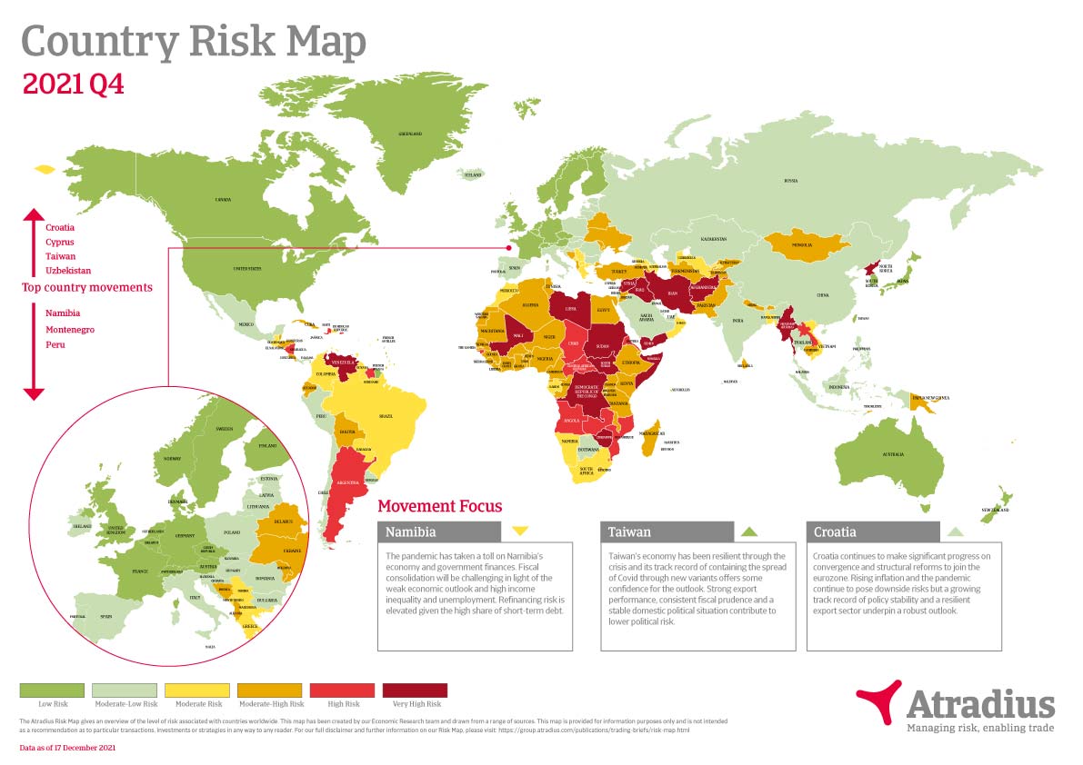 Atradius Risk map Q4 2021