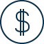 dollar sign icon (blue)
